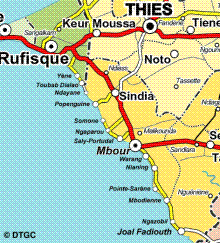 Carte de la Petite Côte (Sénégal)